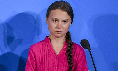 Greta Thunberg phát biểu ở Liên Hợp Quốc hôm 23/9. Ảnh: AFP.